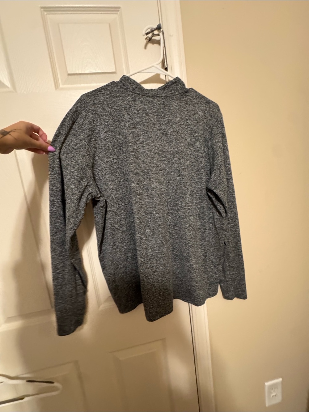 Nike Men's Heather Gray Quarter-Zip Pullover - Picture 2 of 3